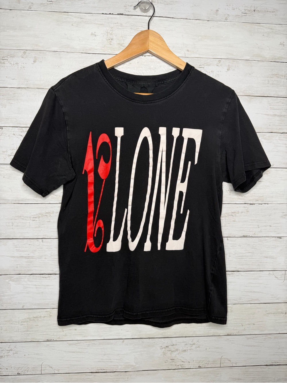 VLONE x Palm Angels 2018 Love Flame Graphic Tee Black Red Size S